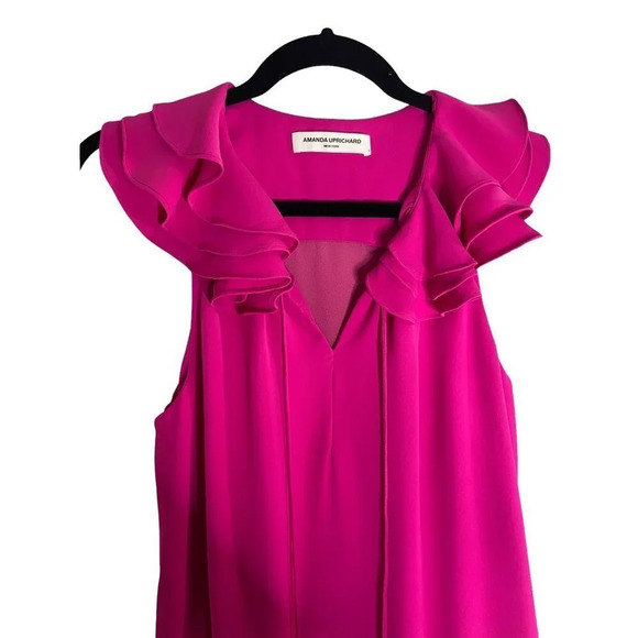 Amanda Uprichard Belle Dress Hot Pink-sz Small - Picture 13 of 14